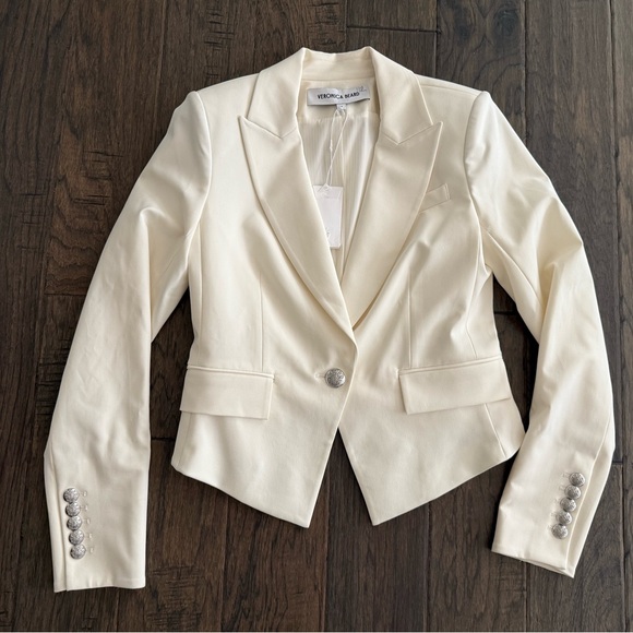 Veronica Beard Hosanna Off White Linen Blend Dickey Jacket Size 4